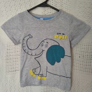 On a Roll Tee Shirt Size 100 (3T) Elephant Gray